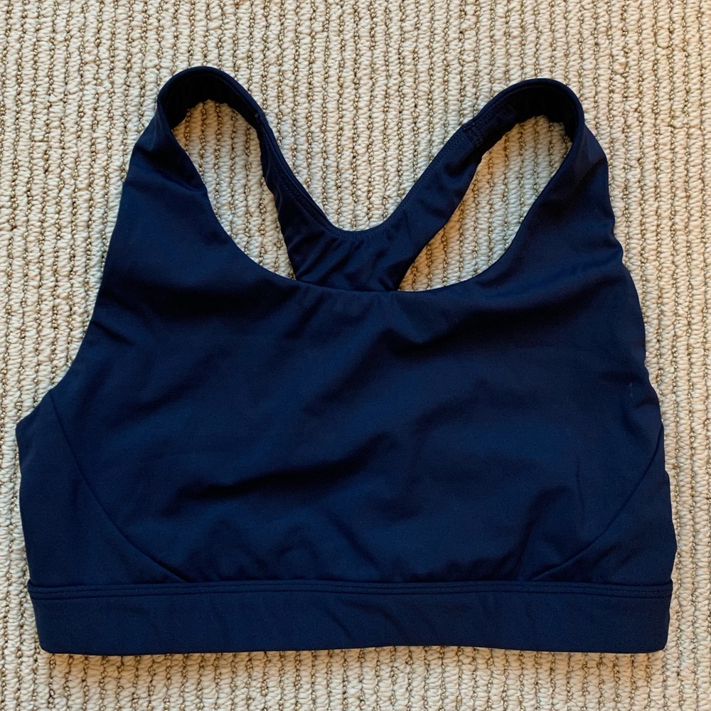 Athleta navy sports bra (size S)